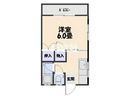 たけハイツ(1K/2階)の間取り写真