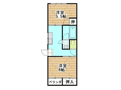 レジデンスMARIE(2K/2階)の間取り写真