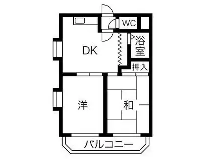 ムーンスターアサノ(2DK/4階)の間取り写真