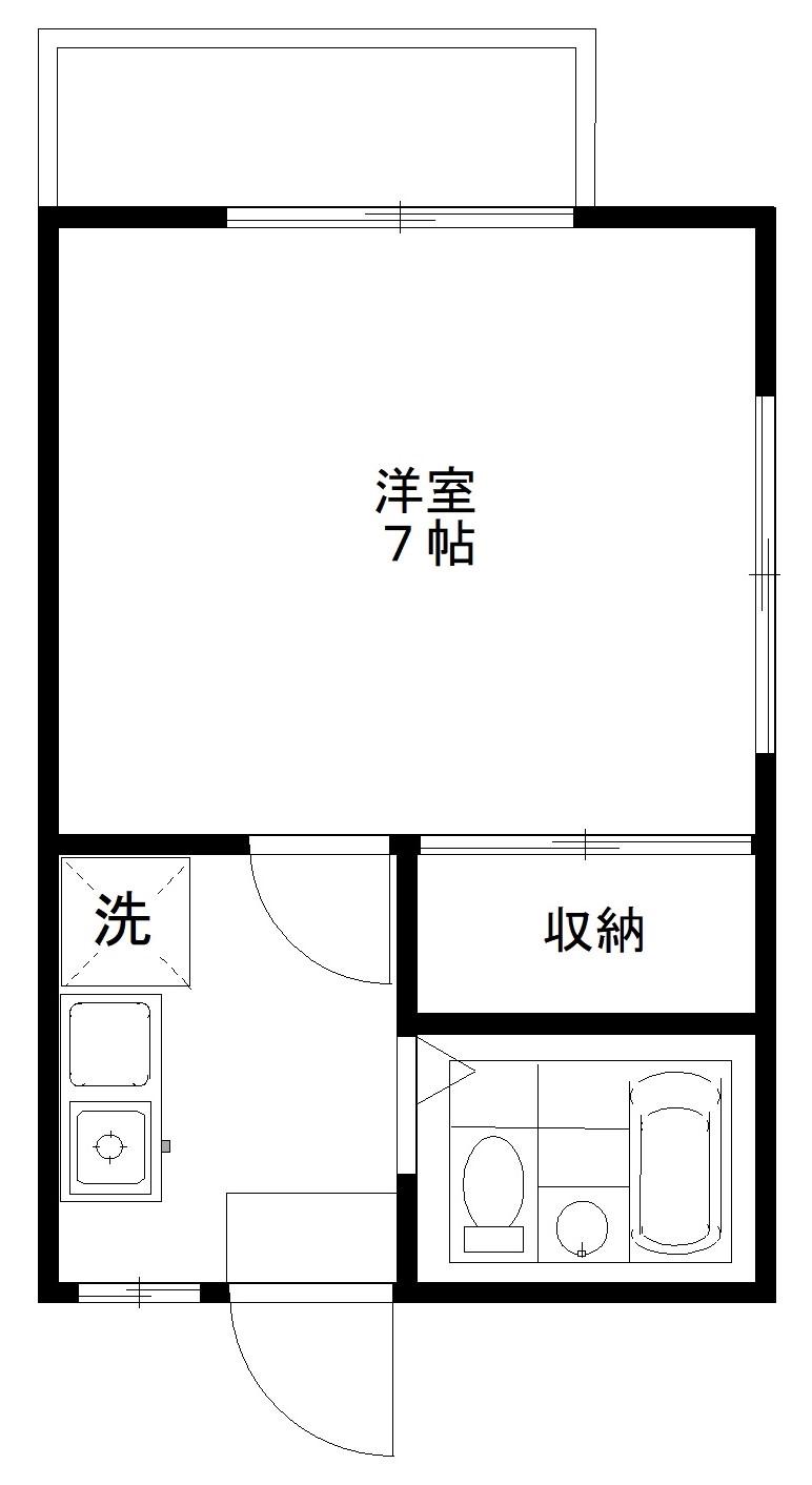 石井ハイツ(1K/2階)の間取り写真