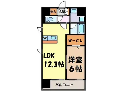 S-FORT大須観音(1LDK/5階)の間取り写真