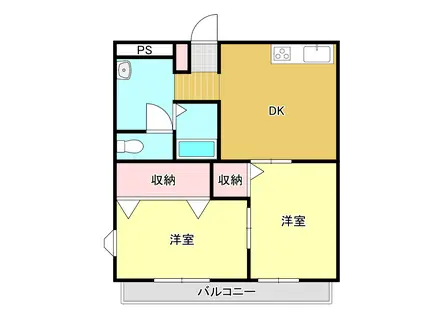 メロータウンIII(2DK/1階)の間取り写真