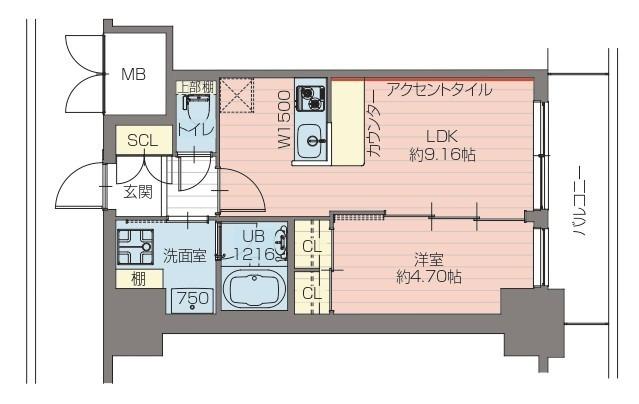 プレジオ恵美須(1LDK/2階)の間取り写真