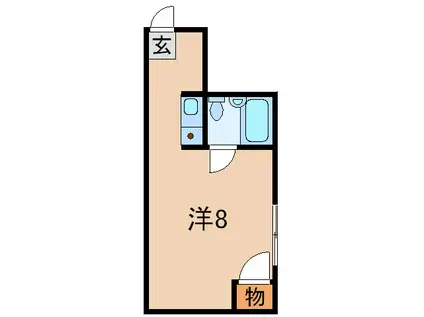 ユニオンハイツ鹿島田B棟(ワンルーム/1階)の間取り写真