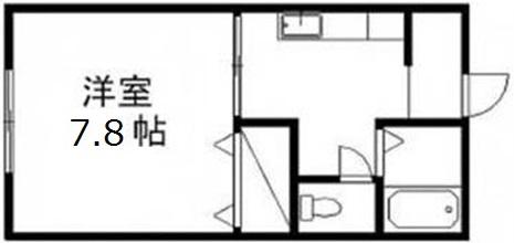 シルクハウス小針(1K/2階)の間取り写真