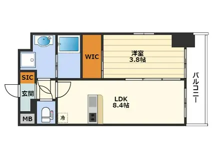 エスリードレジデンス梅田マークス(1LDK/3階)の間取り写真