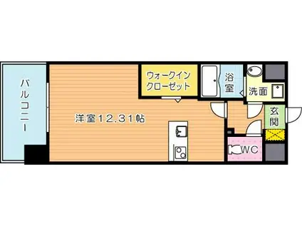 LEGEND OKADA(ワンルーム/6階)の間取り写真