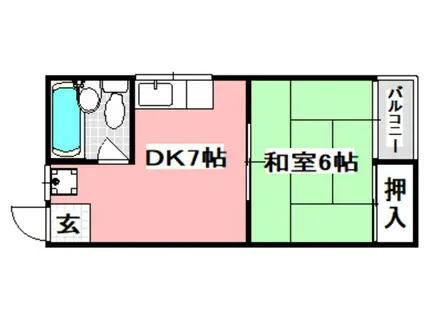 奥田コーポ(1DK/1階)の間取り写真