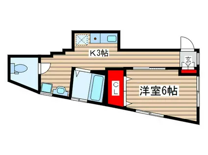 ハイツサノ(1K/2階)の間取り写真
