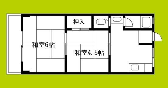 西田マンション(2K/3階)の間取り写真