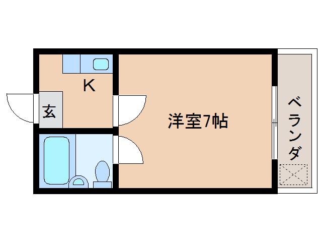 コーポ諏訪西大寺(1K/3階)の間取り写真