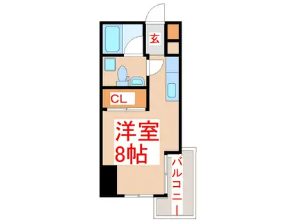シャトーレジデンス草牟田(ワンルーム/4階)の間取り写真
