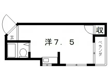 第二木田ハイツ(ワンルーム/3階)の間取り写真