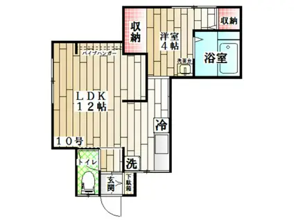 みなみ荘(1LDK/1階)の間取り写真
