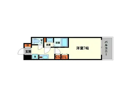 コンフォリア・リヴ新大阪Q(1K/6階)の間取り写真