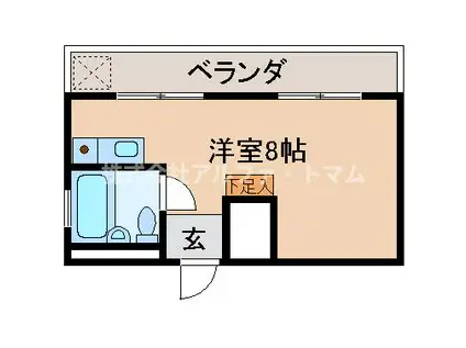 アムズ1藤塚(ワンルーム/4階)の間取り写真