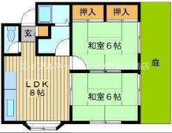 サンコーポ城ノ内(2LDK/1階)の間取り写真