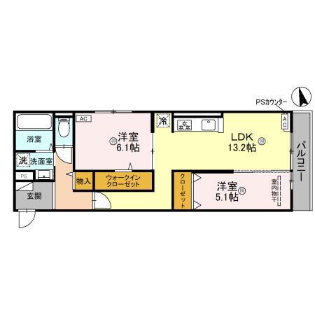 コンフィエ鳴尾(2LDK/3階)の間取り写真