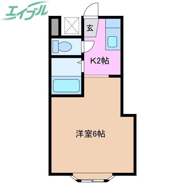 レジデンス岡本(1K/1階)の間取り写真