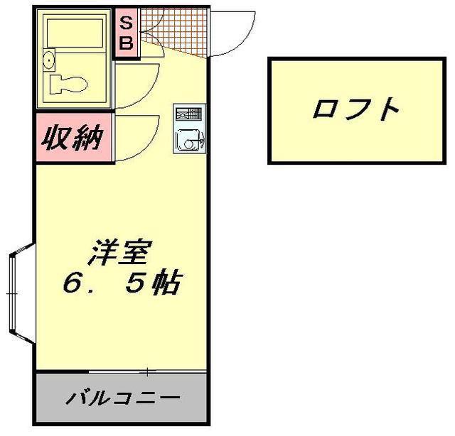 フラットハイツ上福岡(ワンルーム/2階)の間取り写真