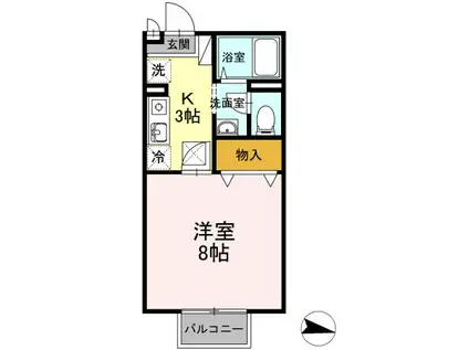 コンフォール1開成(1K/1階)の間取り写真