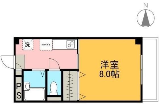 竹内ビル(1K/3階)の間取り写真