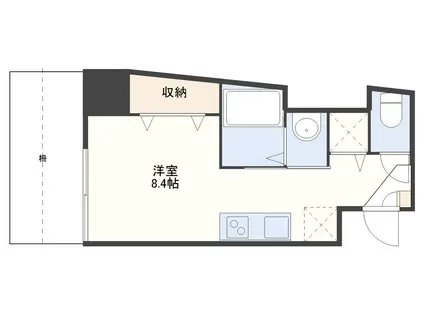 IKD I(ワンルーム/2階)の間取り写真