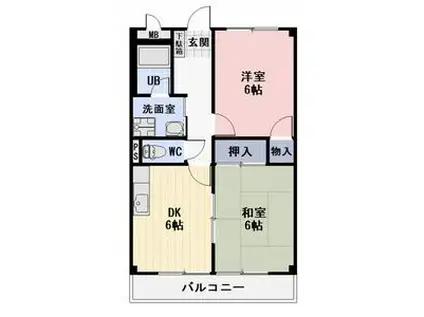 SURPLUS 和合II(2DK/2階)の間取り写真