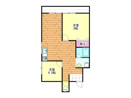 アーバンス美保(2LDK/1階)の間取り写真