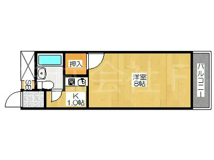レスポアール山科(1K/1階)の間取り写真