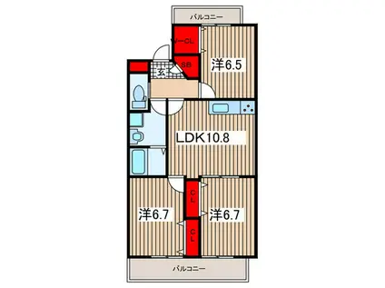 プルメリア与野(3LDK/2階)の間取り写真