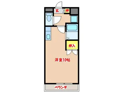 T・Mマンション(ワンルーム/2階)の間取り写真