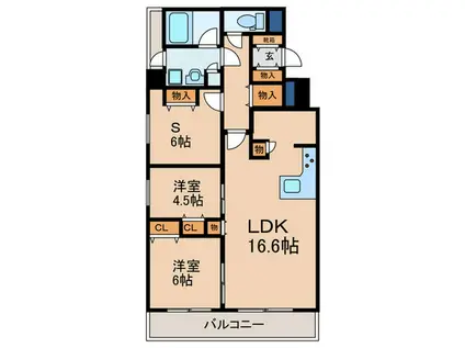 リソシエ京都河原町エクス(2SLDK/2階)の間取り写真