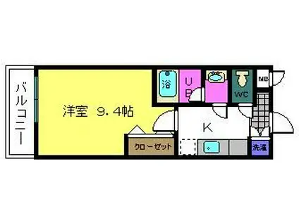 フジパレスリベーラ今福(1K/2階)の間取り写真