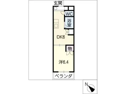 ユニオンハイツ日比野(1DK/3階)の間取り写真