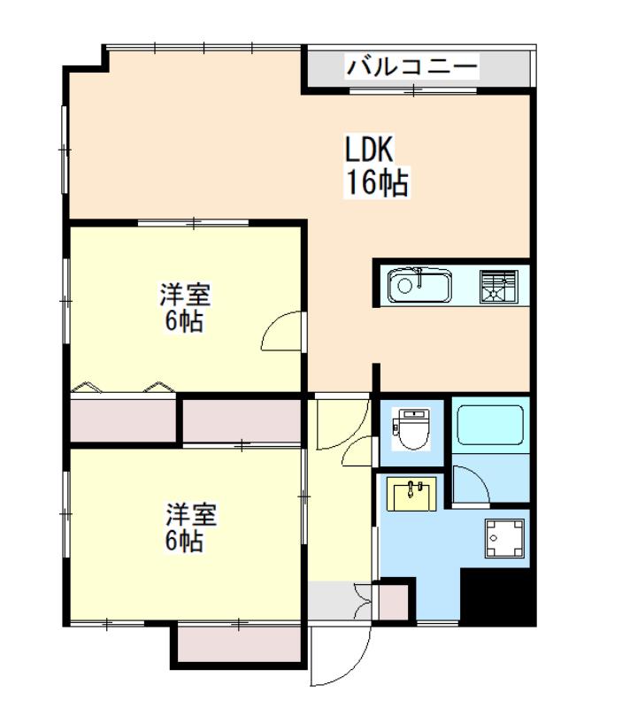 イモーレ中央駅(2LDK/5階)の間取り写真