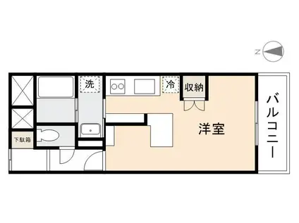 バーディII藤塚(ワンルーム/2階)の間取り写真