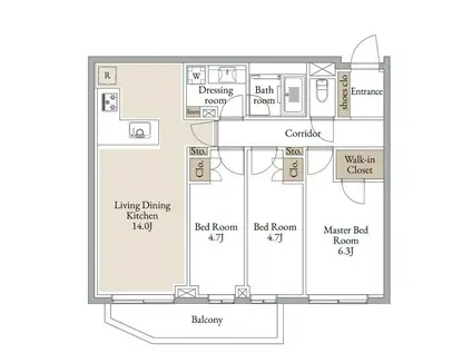 CLARITIA YOKOHAMA TAMMACHI クラリティア横(3LDK/2階)の間取り写真