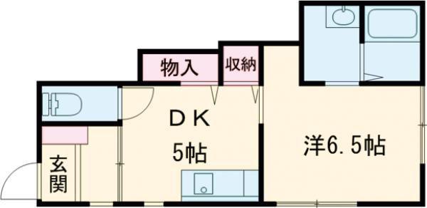 メアリーローズ(1DK/1階)の間取り写真