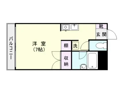 ウイングヒル(ワンルーム/2階)の間取り写真