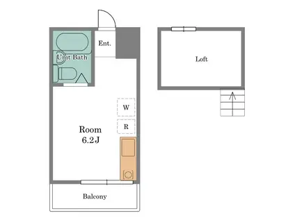 フラット(ワンルーム/2階)の間取り写真