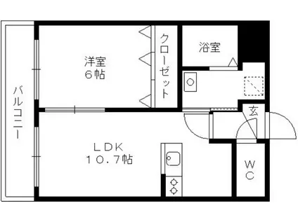 メルローズアソウ(1LDK/5階)の間取り写真