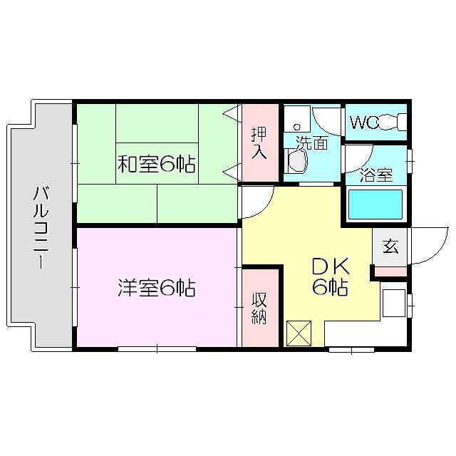 第4エンシンハイツ(2DK/3階)の間取り写真