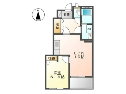 グランデ エスポワール(1LDK/1階)の間取り写真