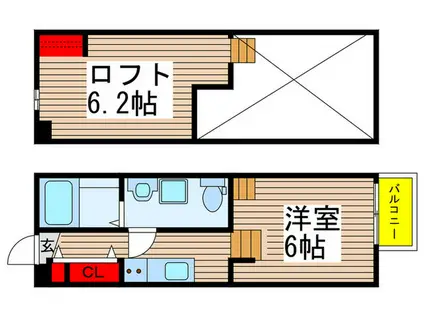 リレア八千代台(ワンルーム/1階)の間取り写真