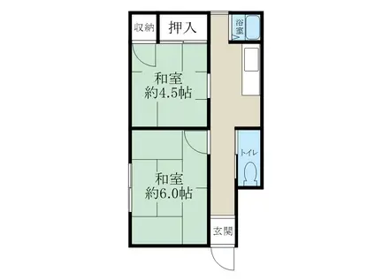 スワン堀割(2K/1階)の間取り写真