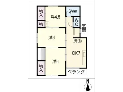 BLUE ROSE咲(3DK/4階)の間取り写真