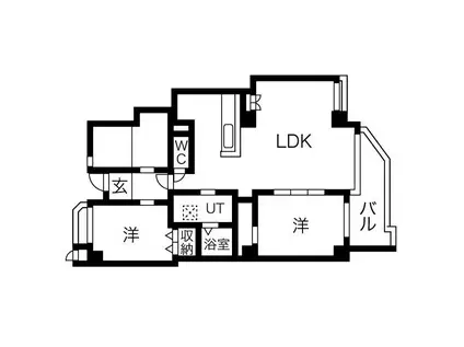 アークシティー四ッ池A(2LDK/4階)の間取り写真