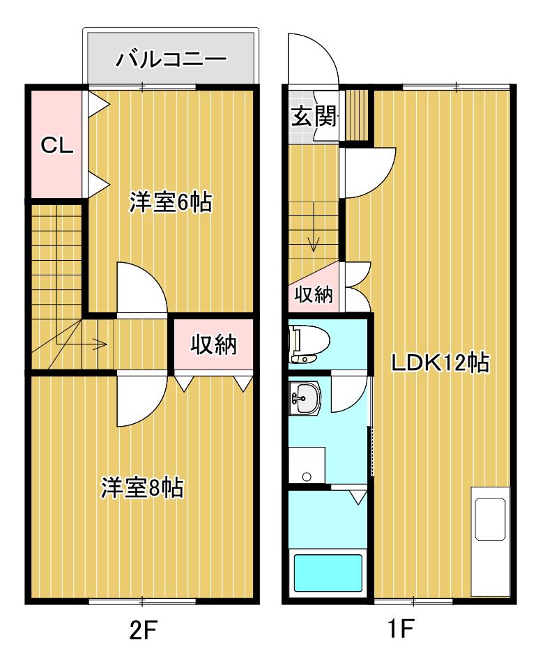 グランディール(2LDK/1階)の間取り写真