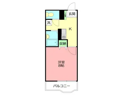 ル・シェルキタカドII(1K/3階)の間取り写真